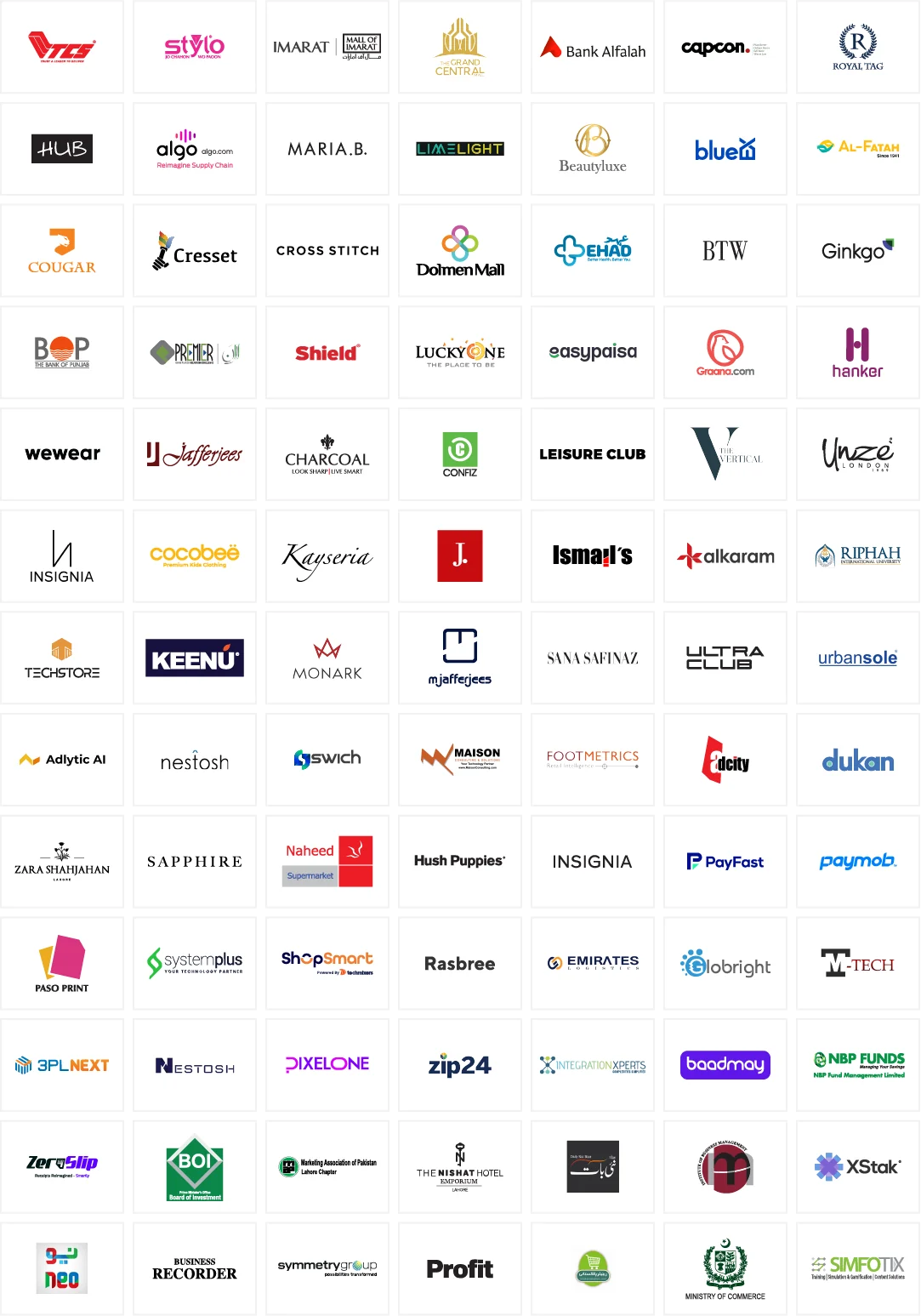 Logos of past Future of Retail partners